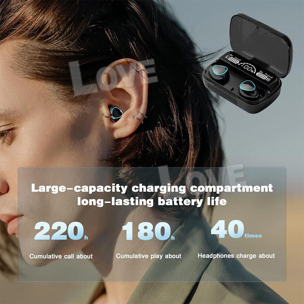 TWS Bluetooth 5.3 Wireless Earbuds Waterproof LED Display Earphones 2024