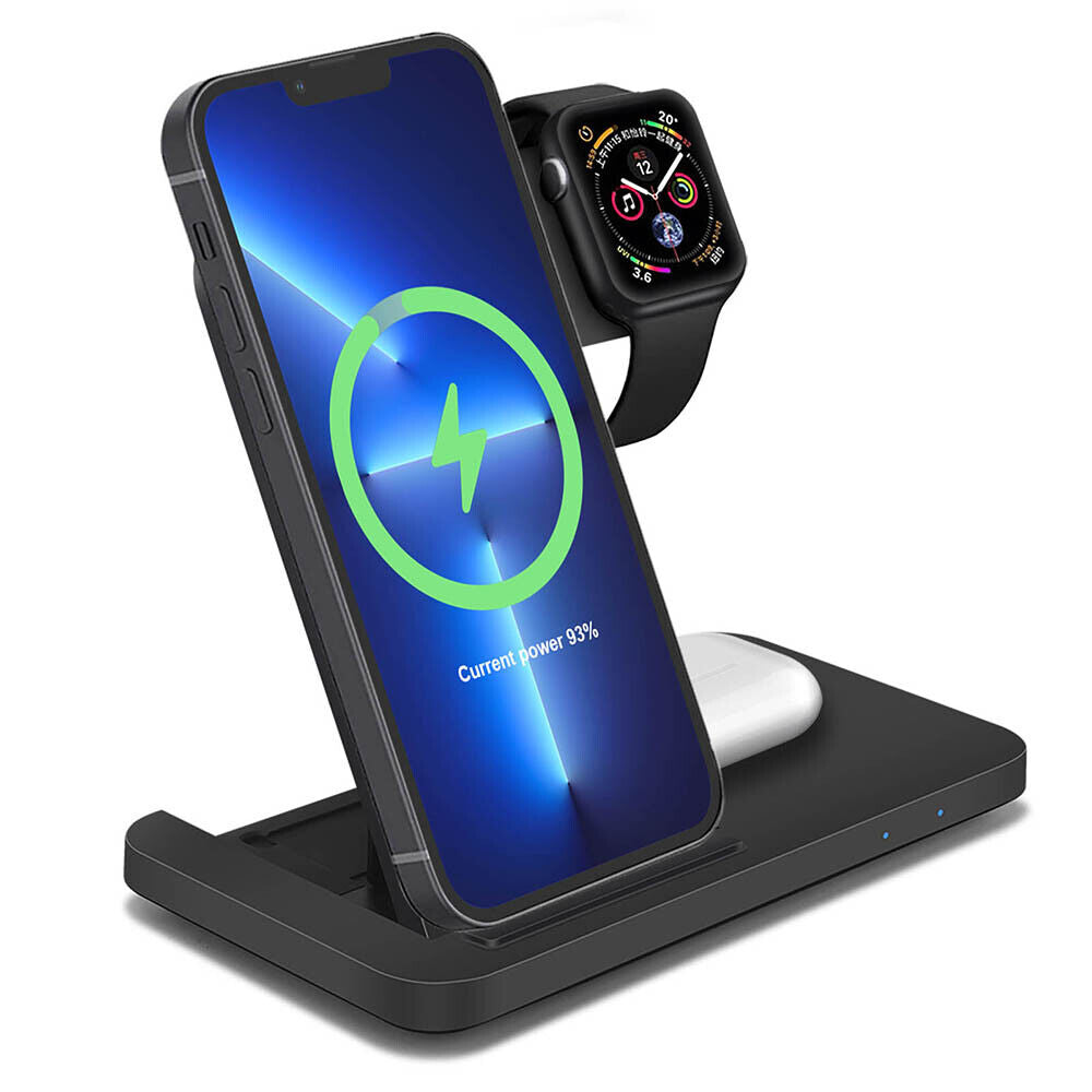 3 in 1 Wireless Charger Dock Charging Station for Apple Watch Iphone 16 15 14 13